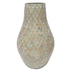 9.5IN PINK MOSAIC VASE