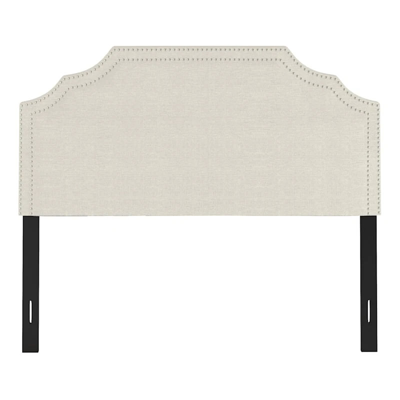 Belize Cream Nail Head Trim Queen Headboard - Image 2
