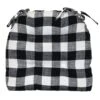 Black Cotton Buffalo Check Chair Pad