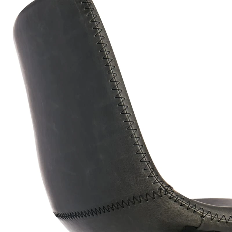 Crosby St Drake Modern Faux Leather Industrial Barstool, Dark Grey - Image 4