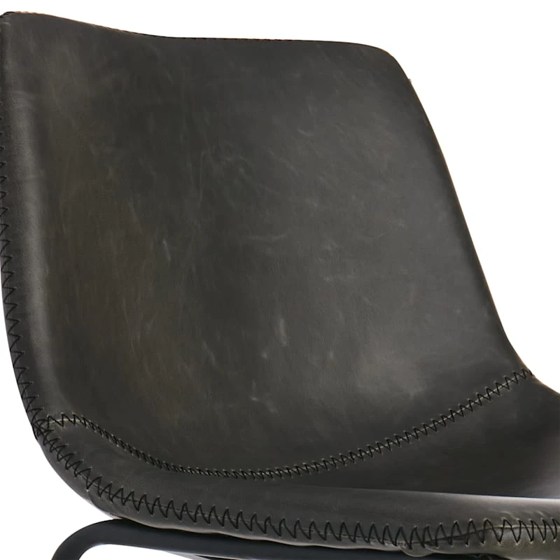 Crosby St Drake Modern Faux Leather Industrial Barstool, Dark Grey - Image 5