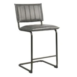 Crosby St Luka Faux Leather Counter Stool, Grey