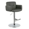 Crosby St Stout Adjustable Faux Leather Barstool, Grey