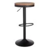 Dakota Adjustable Modern Industrial Black Barstool, 29"