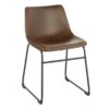 Drake Modern Industrial Faux Leather Dining Chair, Espresso