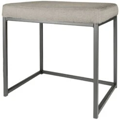 Grey Rectangle Vanity Stool