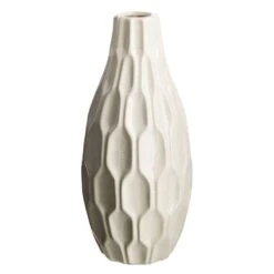 Honeybloom Katherine White Textured Vase, 15"