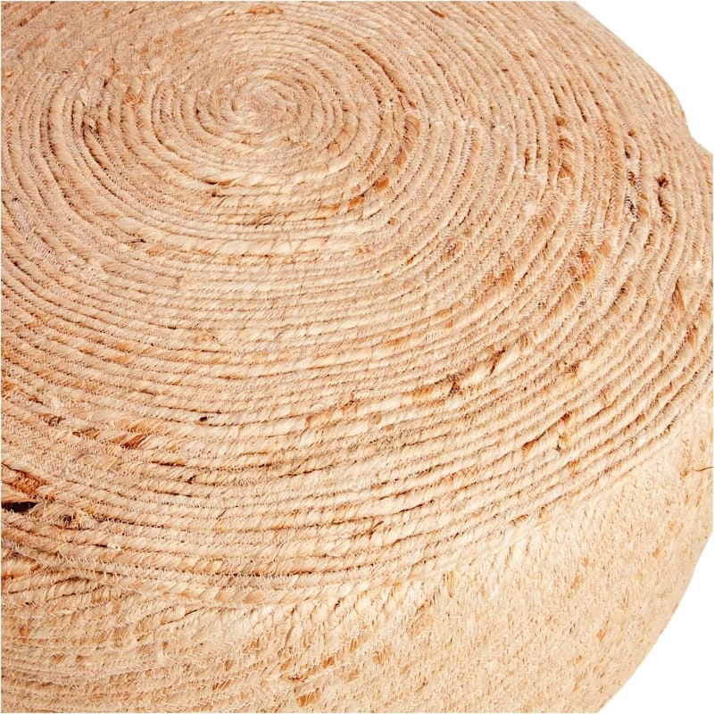 Honeybloom Round Jute Spiral Pouf - Image 2