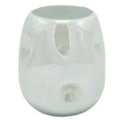 Laila Ali White Glass Vase, 6"