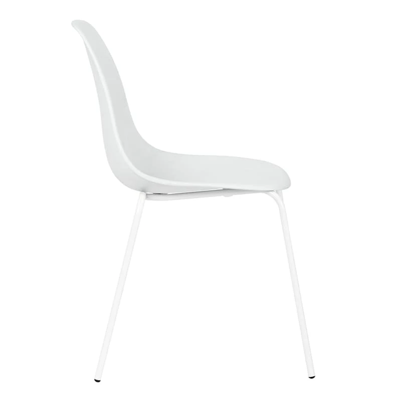 Lily White Dining Chair With Metal Legs - Image 3