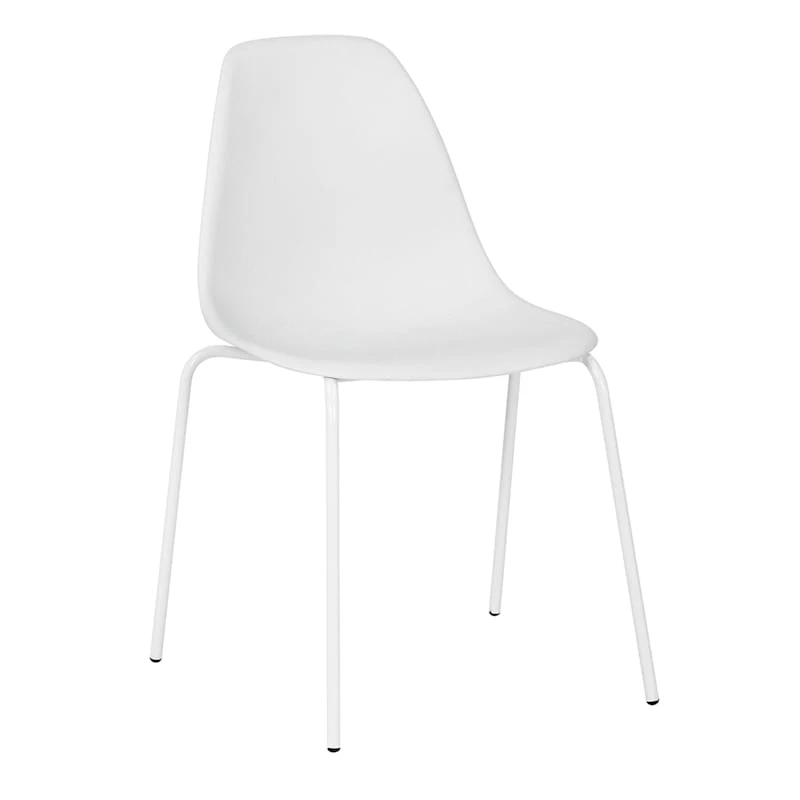 Lily White Dining Chair With Metal Legs