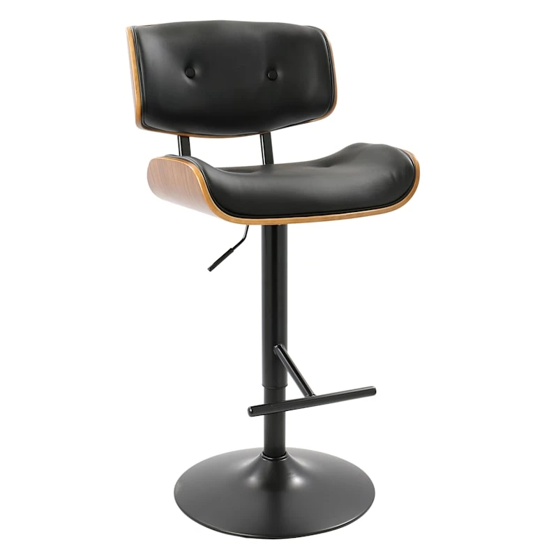 Lombardi Adjustable Faux Leather Barstool