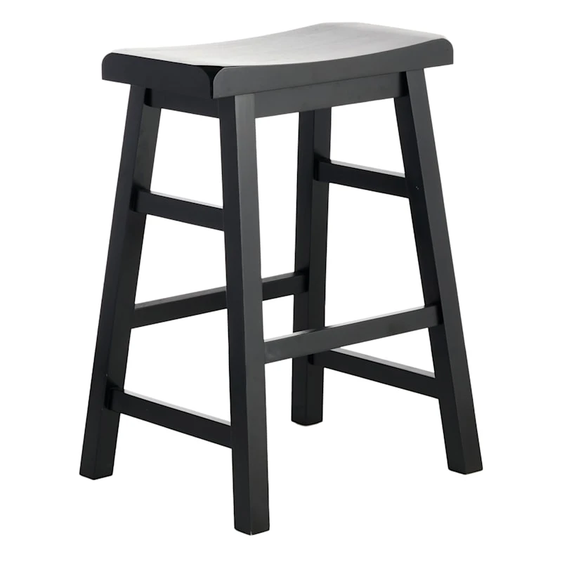 Providence Black Saddle Counter Stool, 24"