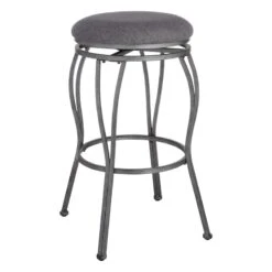 Providence Joseph Light Grey Backless Barstool, 29"