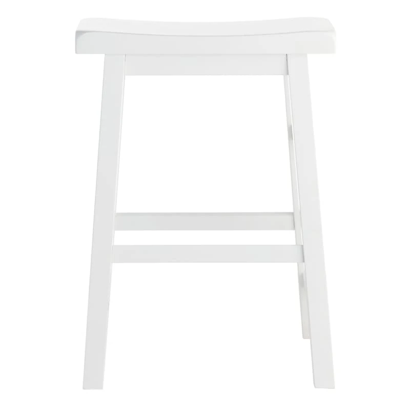 Providence White Saddle Backless Counter Stool, 24" - Image 2