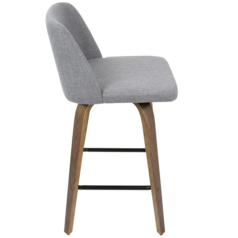 Toriano Walnut & Grey Counter Stool, 26" - Image 2