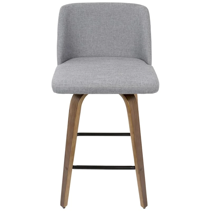 Toriano Walnut & Grey Counter Stool, 26" - Image 3