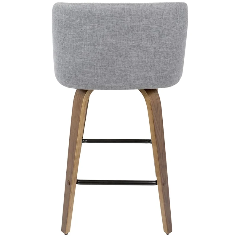 Toriano Walnut & Grey Counter Stool, 26" - Image 5
