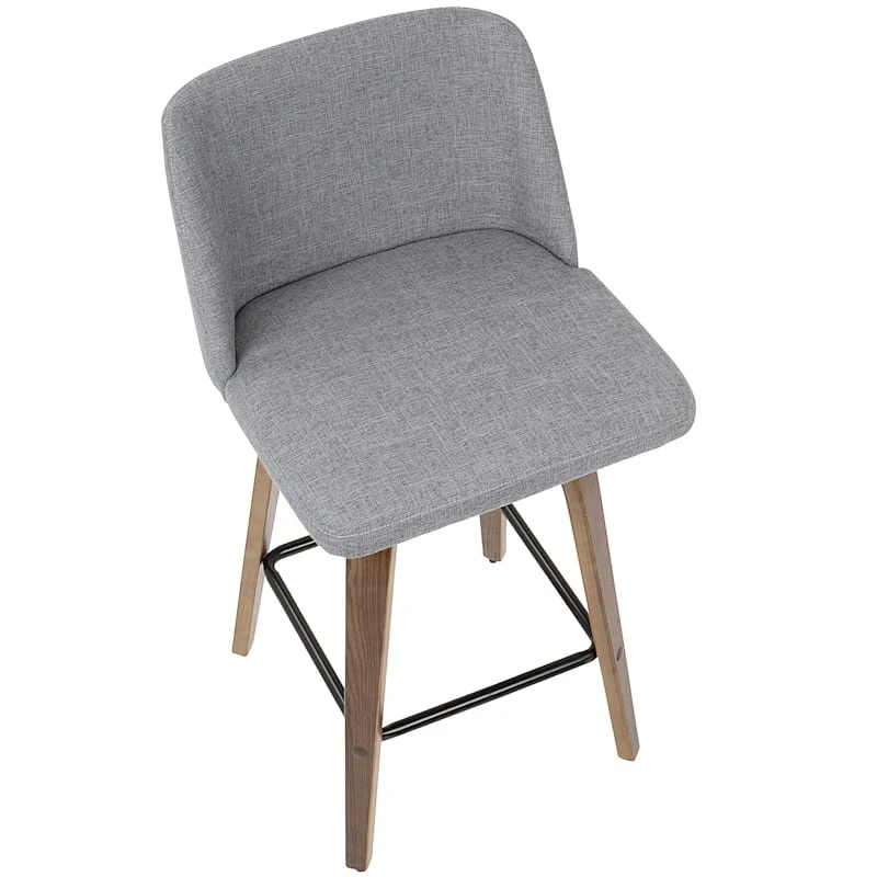 Toriano Walnut & Grey Counter Stool, 26" - Image 7
