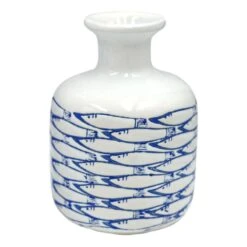 Tracey Boyd Blue & White Ceramic Vase, 6.5"
