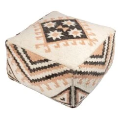 Tracey Boyd Kilim Pouf, Neutral
