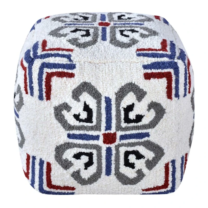 Tracey Boyd Tile Tufted Pouf, Blue - Image 2