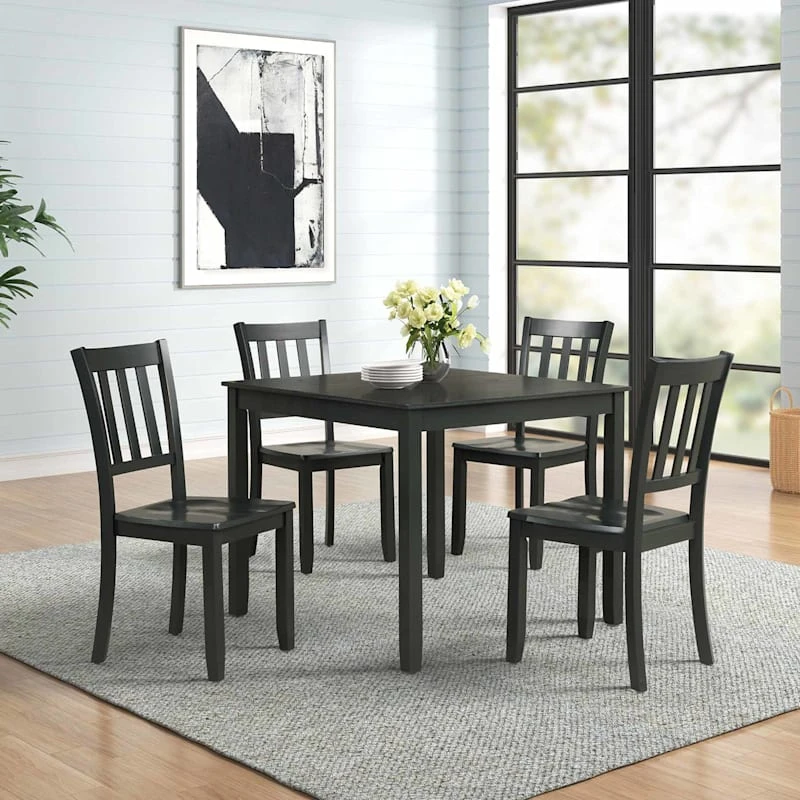 Uptown 5-Piece Dining Set, Black - Image 7