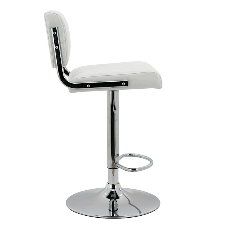 Warren Adjustable Barstool, White - Image 2