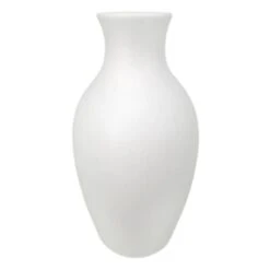 White Ceramic Vase, 9"