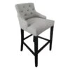 York Grey Upholstered Tufted Barstool