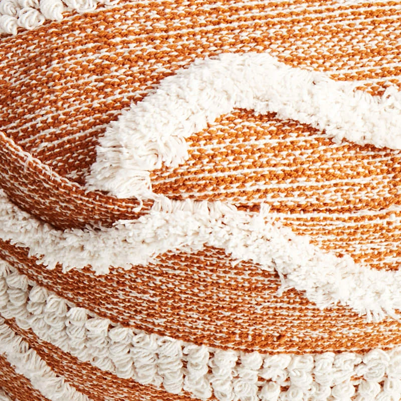 Ziggy Tufted Pouf, Burnt Orange - Image 2